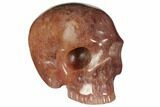 Realistic, Carved Strawberry Quartz Crystal Skull #150998-2